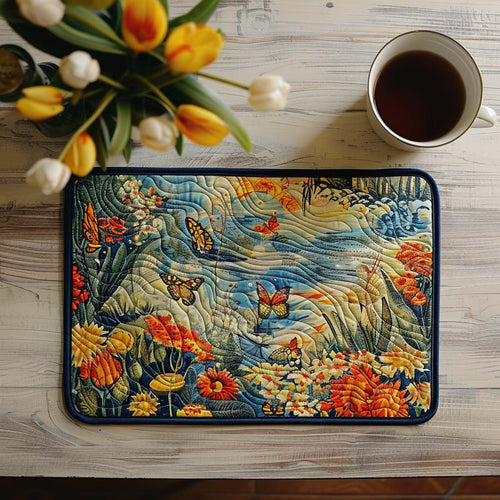 Vibrant Butterfly Blossom Quilted Placemat NCU0TL097