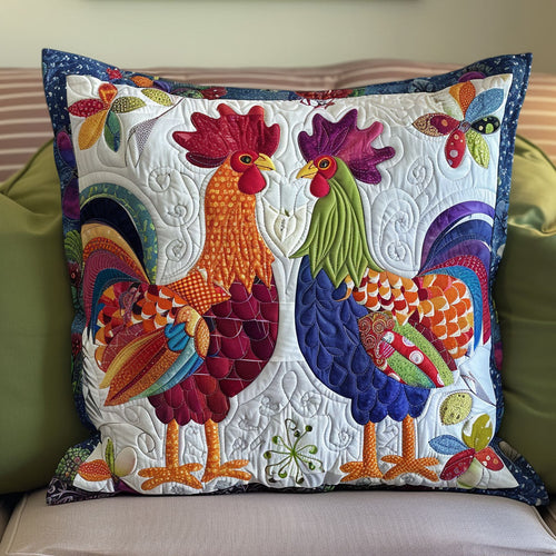 Vibrant Chickens Quilted Pillow Case NCU0TL519