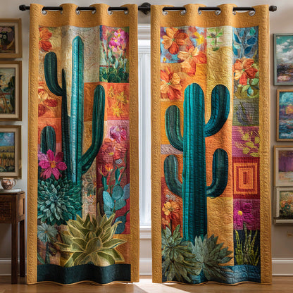 Vibrant Saguaro Quilted Curtains NCU0DH803