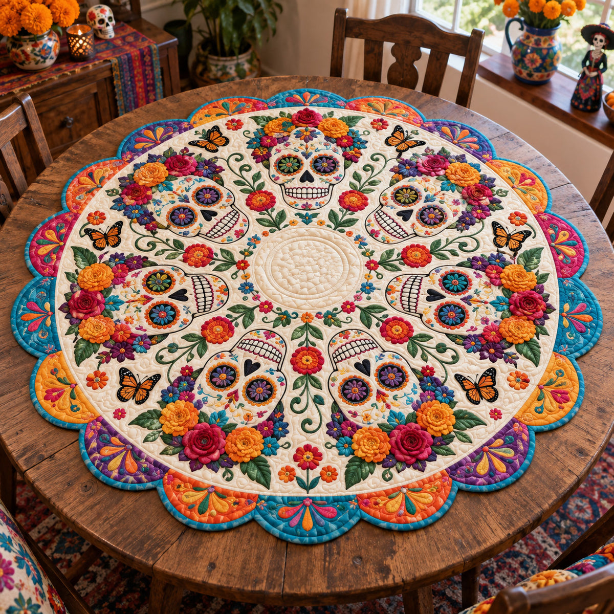 Vibrant Souls Custom Shape Quilted Table Topper SN0TV349