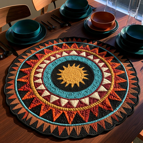 Vibrant Sun Custom Shape Quilted Table Topper NCU0LV220
