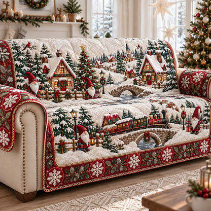 Village Whimsy Quilted Sofa Cover SN0HH0488