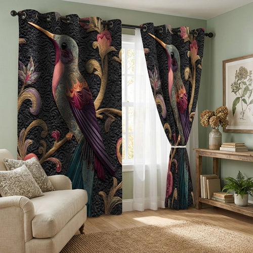 Vintage Bird Elegance Quilted Curtains NCU0TN285
