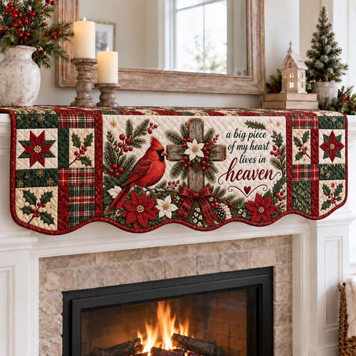 Vintage Cardinal Quilted Mantel Scarf SN0HH0607
