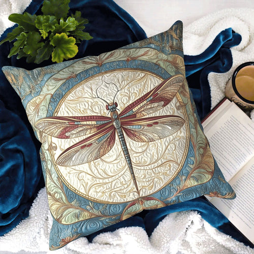 Vintage Elegance Dragonfly Quilted Pillow Case NCU0VL1034