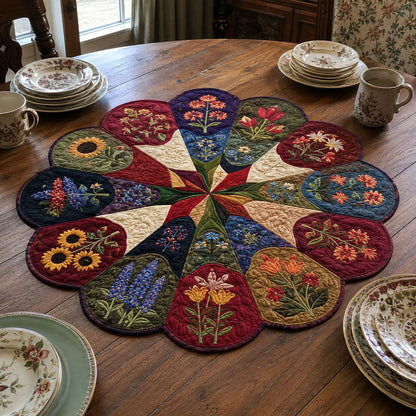 Vintage Farmhouse Custom Shape Quilted Table Topper SN0PT486