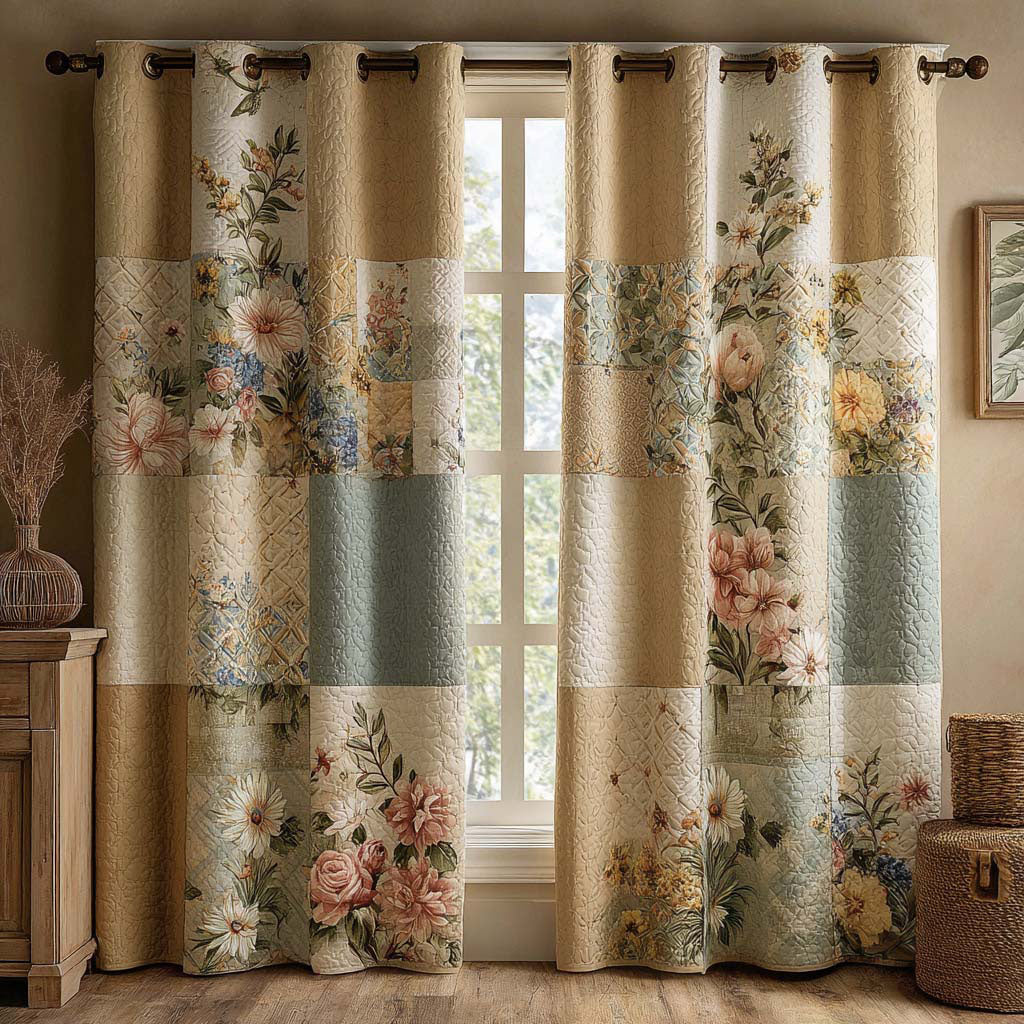 Vintage Garden Quilted Curtains NCU0QQ324
