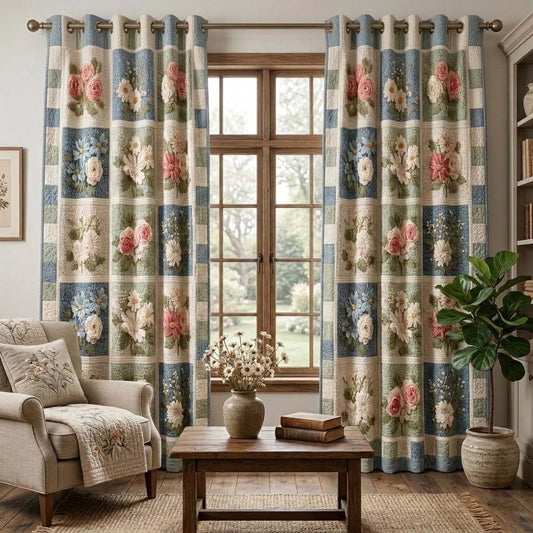 Vintage Garden Quilted Curtains NCU0QQ337