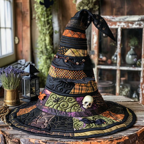 Vintage Halloween Quilted Witch Hat SN0PT577