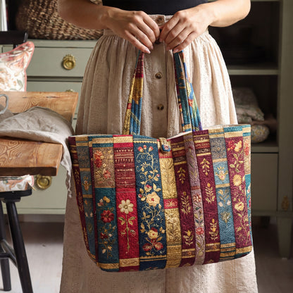 Vintage Library Quilted Classic Tote Bag SN0NT032