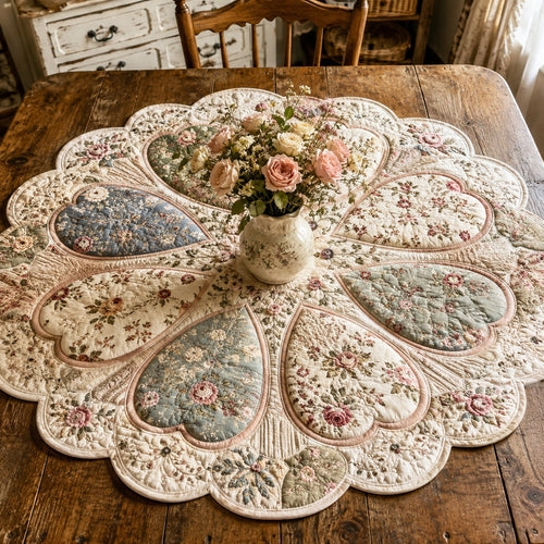 Vintage Petals Custom Shape Quilted Table Topper SN0TV088