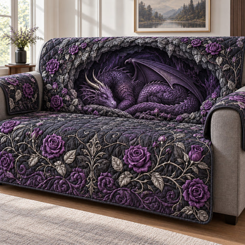 Violet Enchantment Quilted Sofa Cover SN0TV848