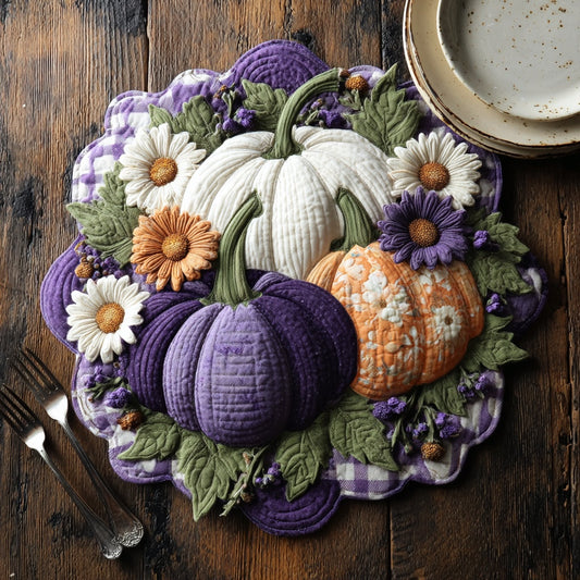 Violet Meadow Squash Custom Shape Quilted Placemat NCU0LV034