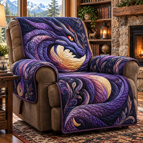 Violet Moon Dragon Quilted Sofa Cover SN0PT1456