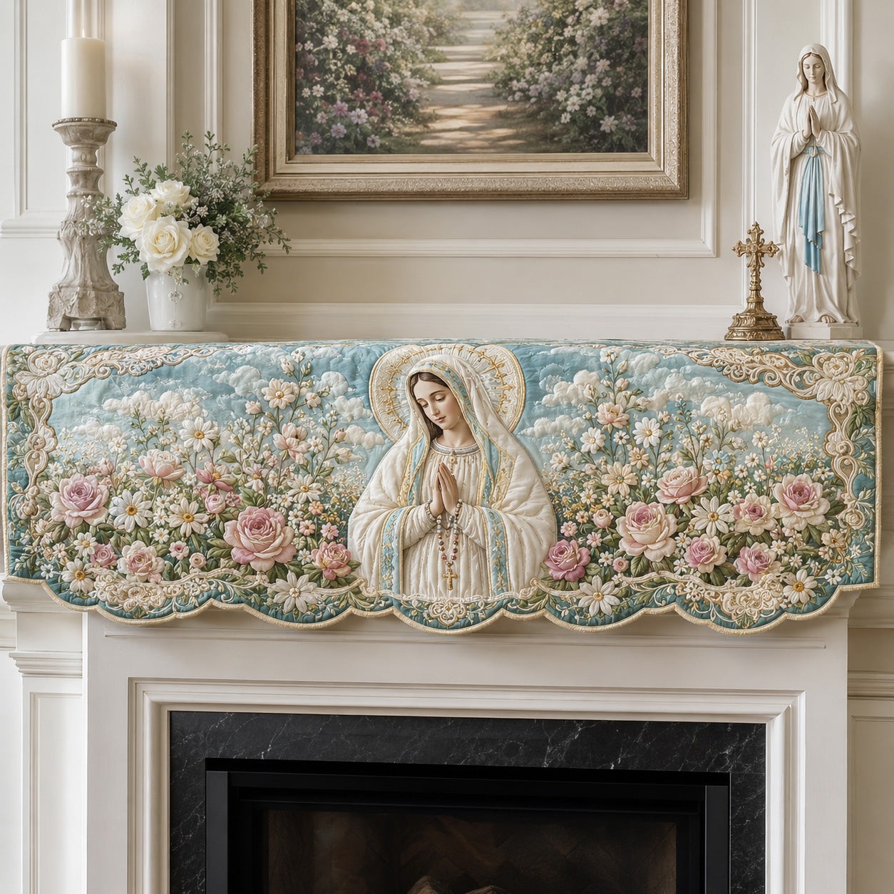 Virgin Garden Quilted Mantel Scarf SN0TV251