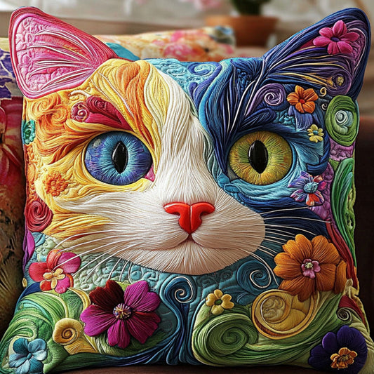 Vivid Cat Vision Quilted Pillow Case NCU0NT6288