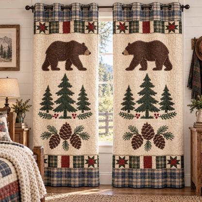 Wandering Bear Quilted Curtains SN0TD1125