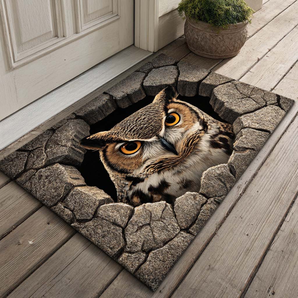 Watchful Owl Lookout Doormat NCU0XD1581