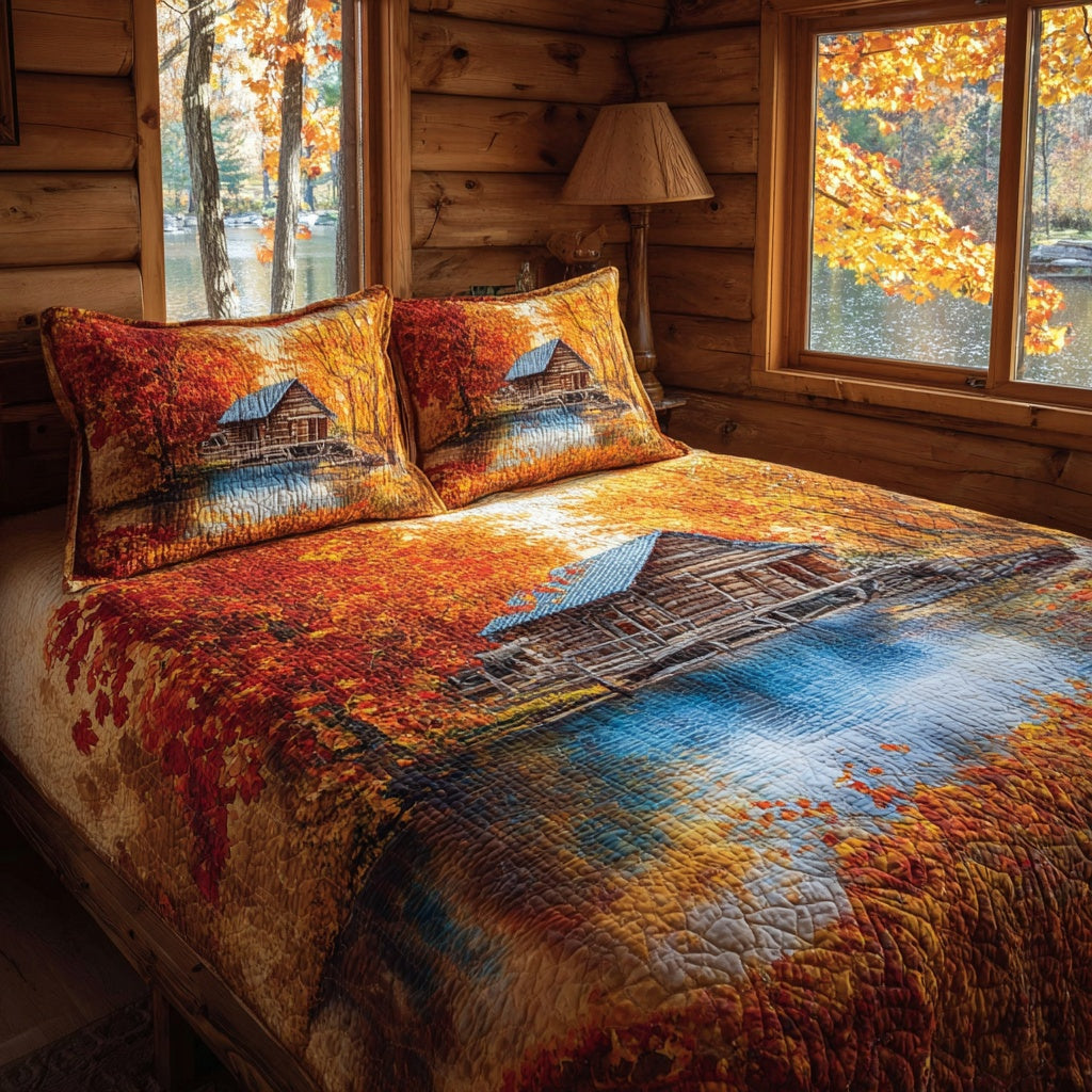 Water Cabin 3-Piece Quilted Bedding Set NCU0LV136
