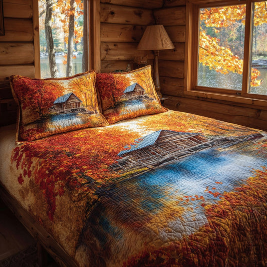 Water Cabin 3-Piece Quilted Bedding Set NCU0LV136