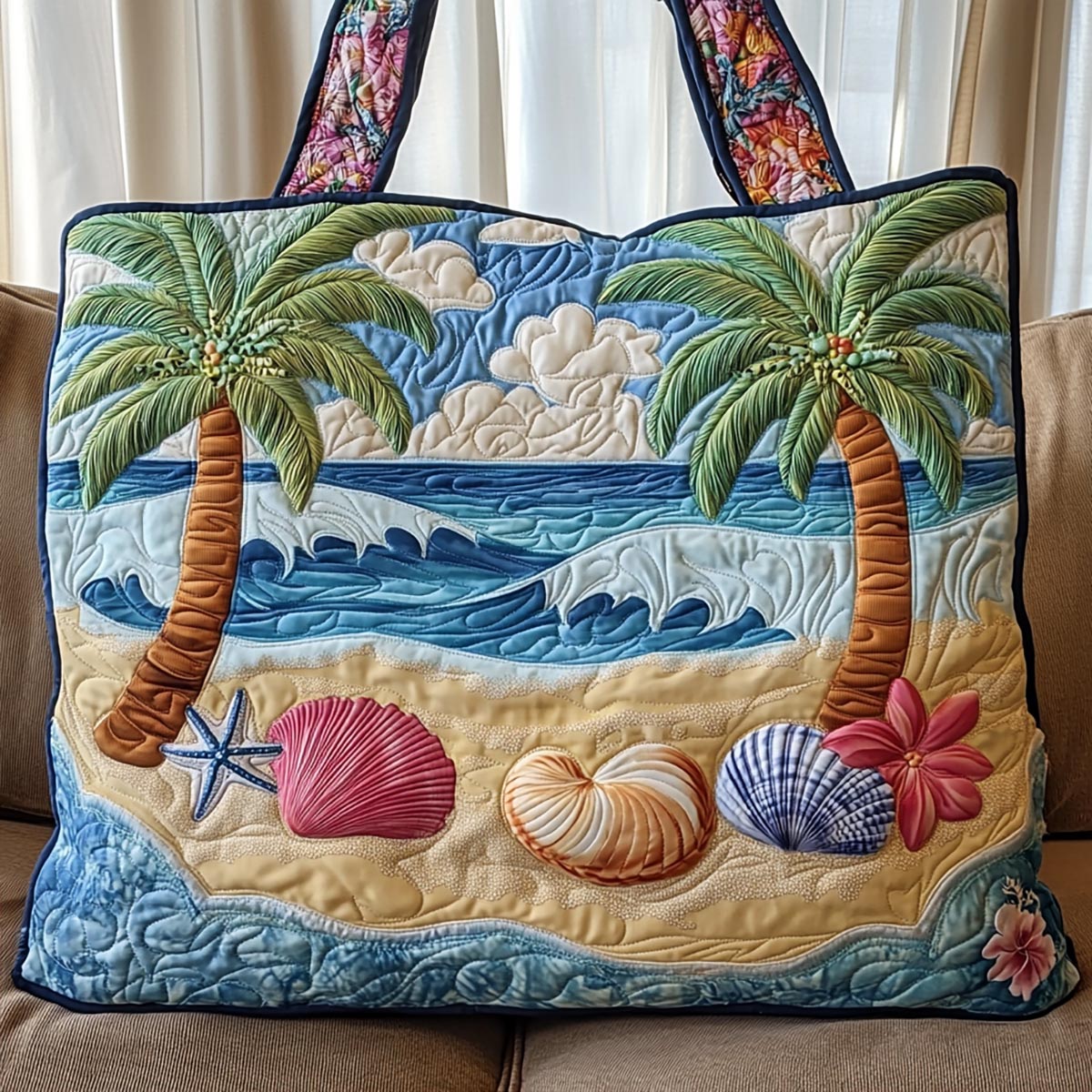Wave Shells Quilted Tote Bag NCU0VL2644