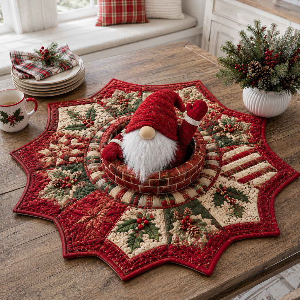Waving Gnome Star Custom Shape Quilted Table Topper SN0HH0067