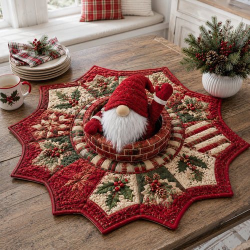 Waving Gnome Star Custom Shape Quilted Table Topper SN0HH0067