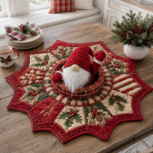 Waving Gnome Star Custom Shape Quilted Table Topper SN0HH0067
