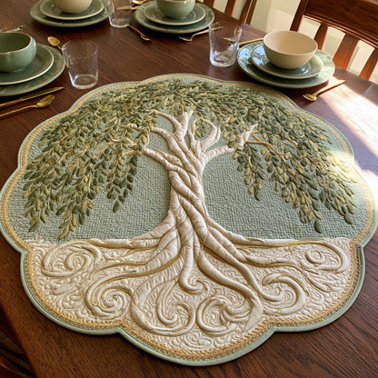 Weeping Willow Custom Shape Quilted Table Topper NCU0LV299