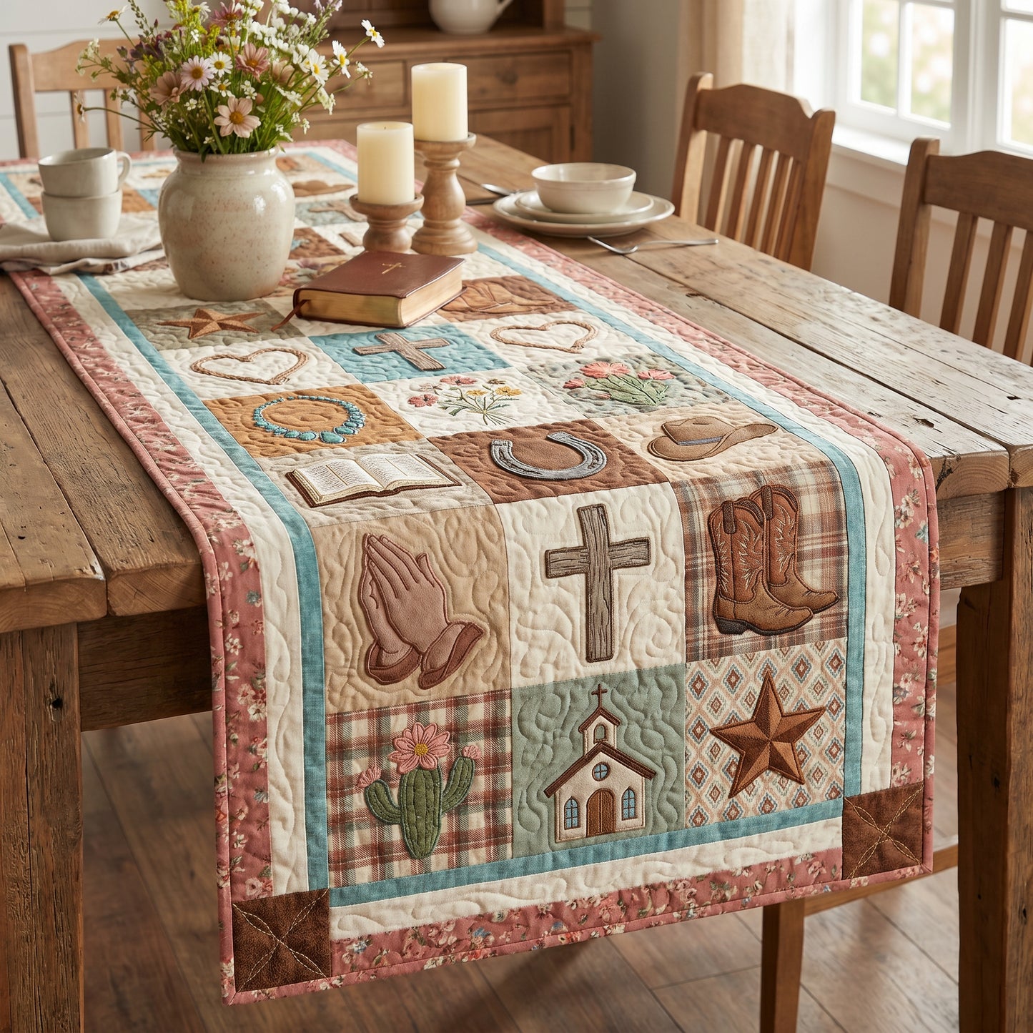 Western Blessings Quilted Table Runner SN0DV070