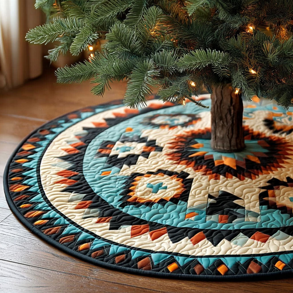 Western Glow Christmas Quilted Tree Skirt NCU0NTV475