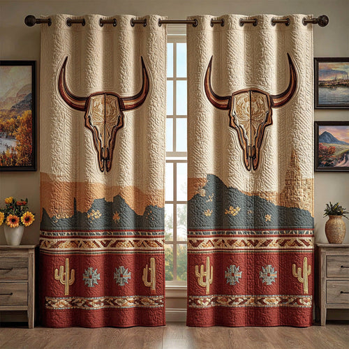Western Star Skull Quilted Curtains NCU0DH871