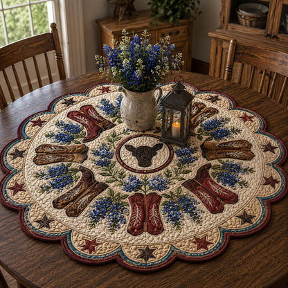 Western Wildflower Trail Custom Shape Quilted Table Topper SN0PT867