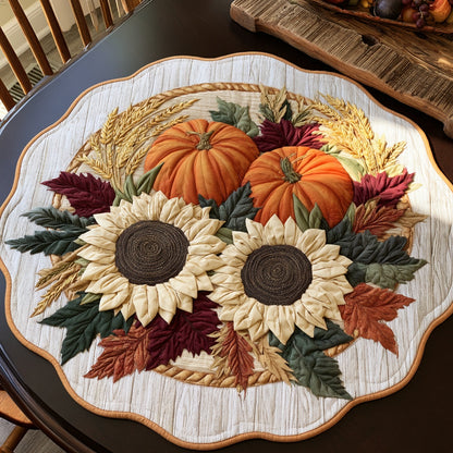 Wheat Harvest Custom Shape Quilted Table Topper NCU0LV181