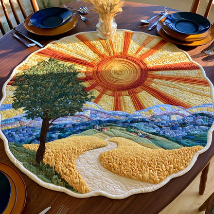 Wheat Harvest Custom Shape Quilted Table Topper NCU0LV261