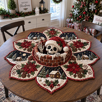 Whimsical Merry Christmas Custom Shape Quilted Table Topper SN0PT1114