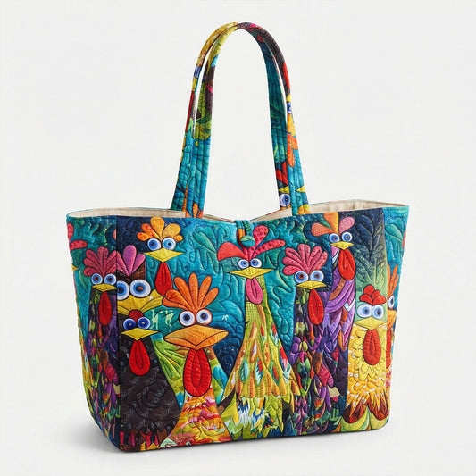 Whimsical Rooster Garden Quilted Classic Tote Bag SN0PT028