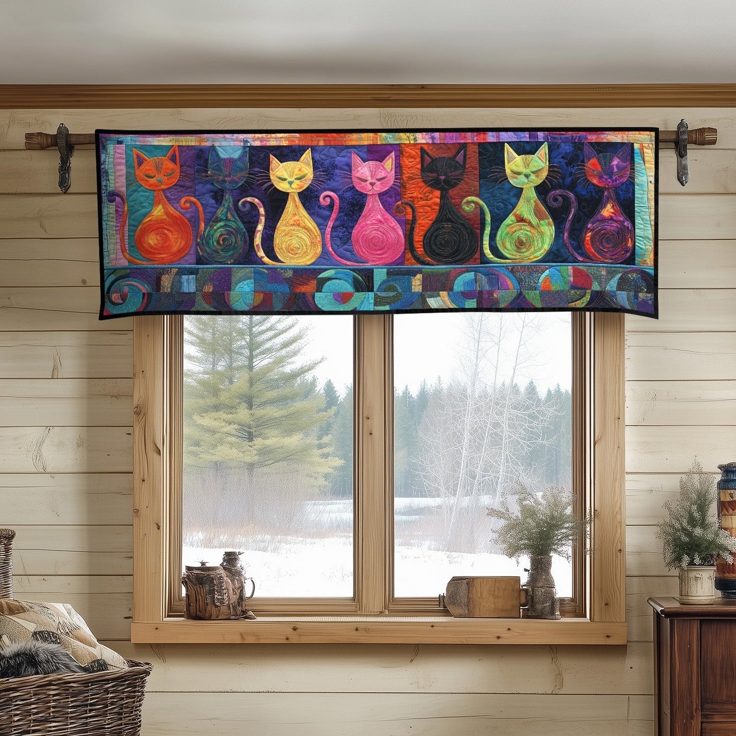 Whimsical Whiskers Quilted Valance NCU0PT7130