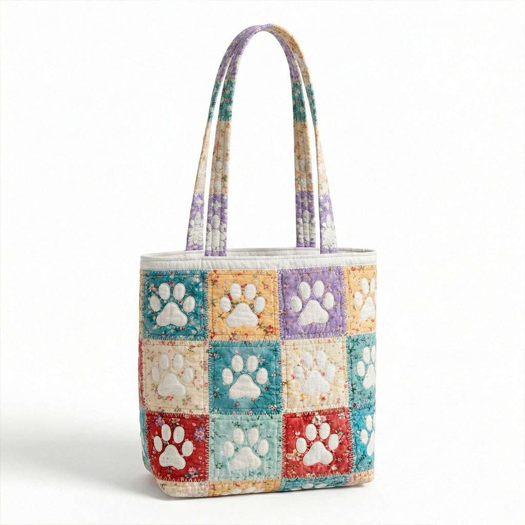 Whiskers and Warmth Quilted Zipper Tote Bag SN0PT009