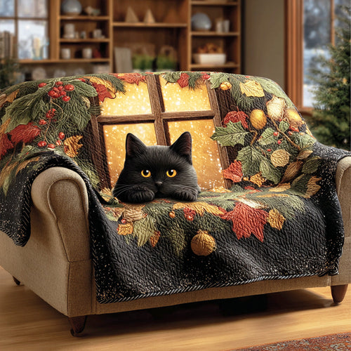 Whiskers in Snow Quilted Sofa Cover NCU0TD1391
