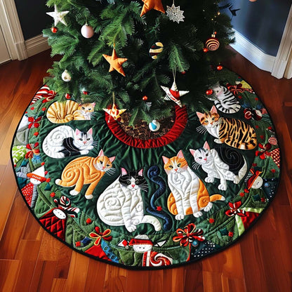Whiskers in Winter Christmas Quilted Tree Skirt NCU0DV1500
