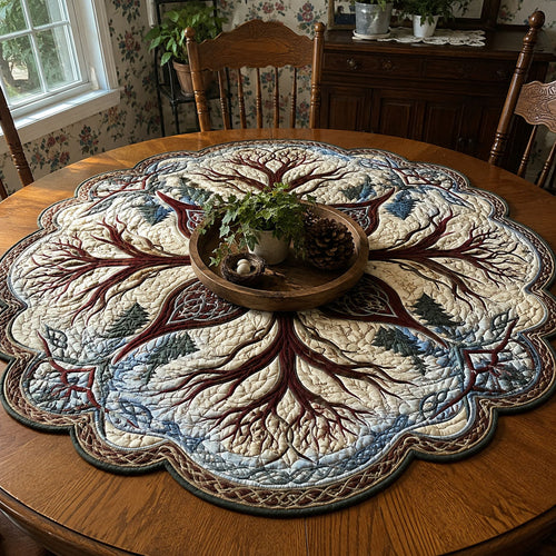 Whispering Forest Custom Shape Quilted Table Topper SN0PT748