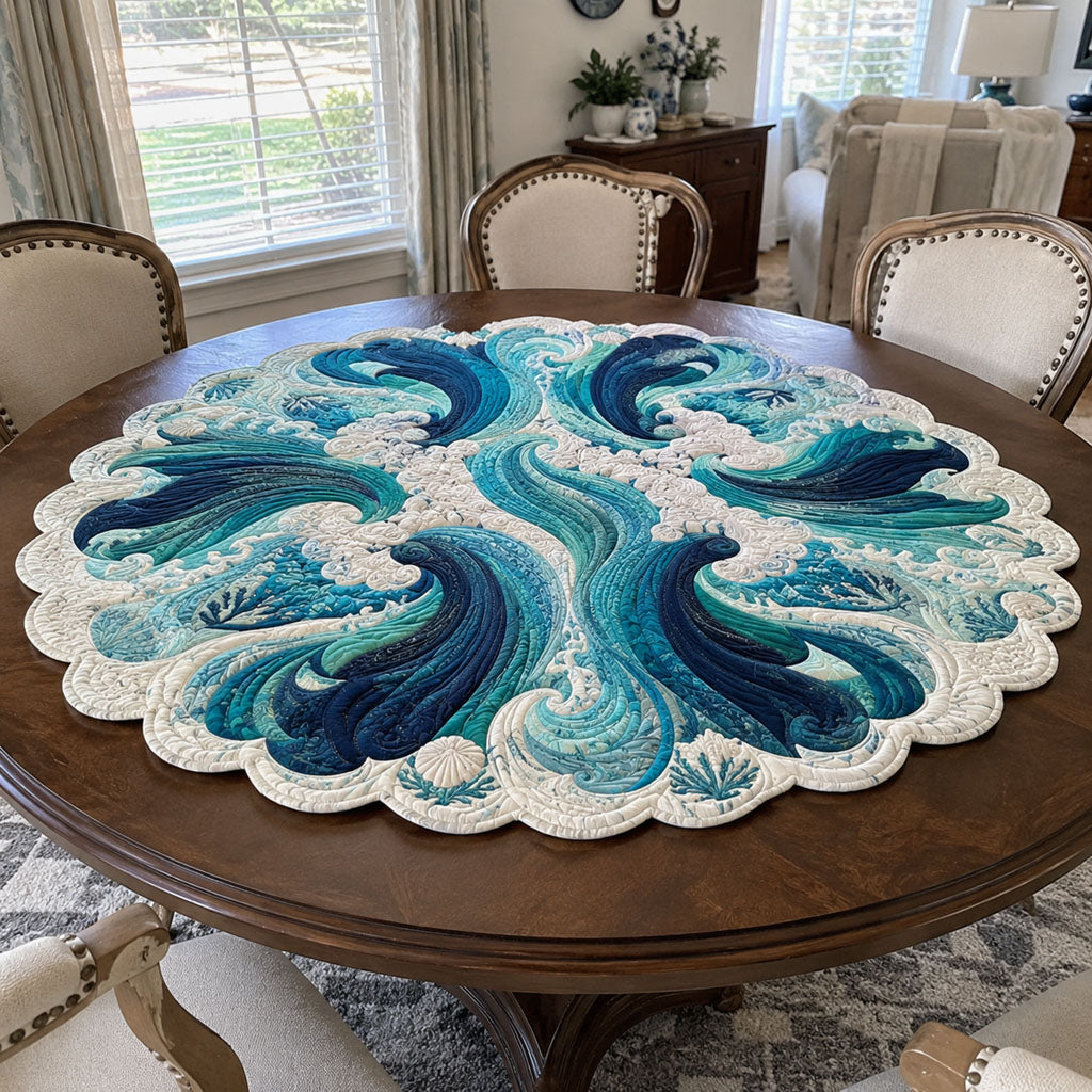 Whispering Tide Custom Shape Quilted Table Topper SN0PT903