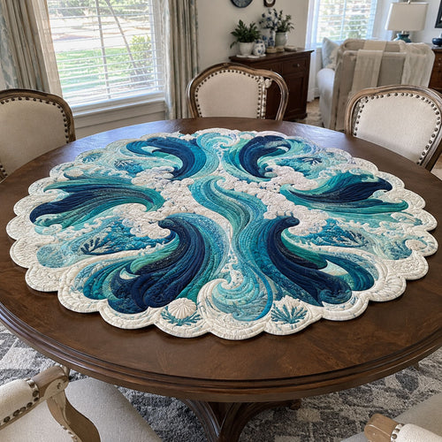 Whispering Tide Custom Shape Quilted Table Topper SN0PT903
