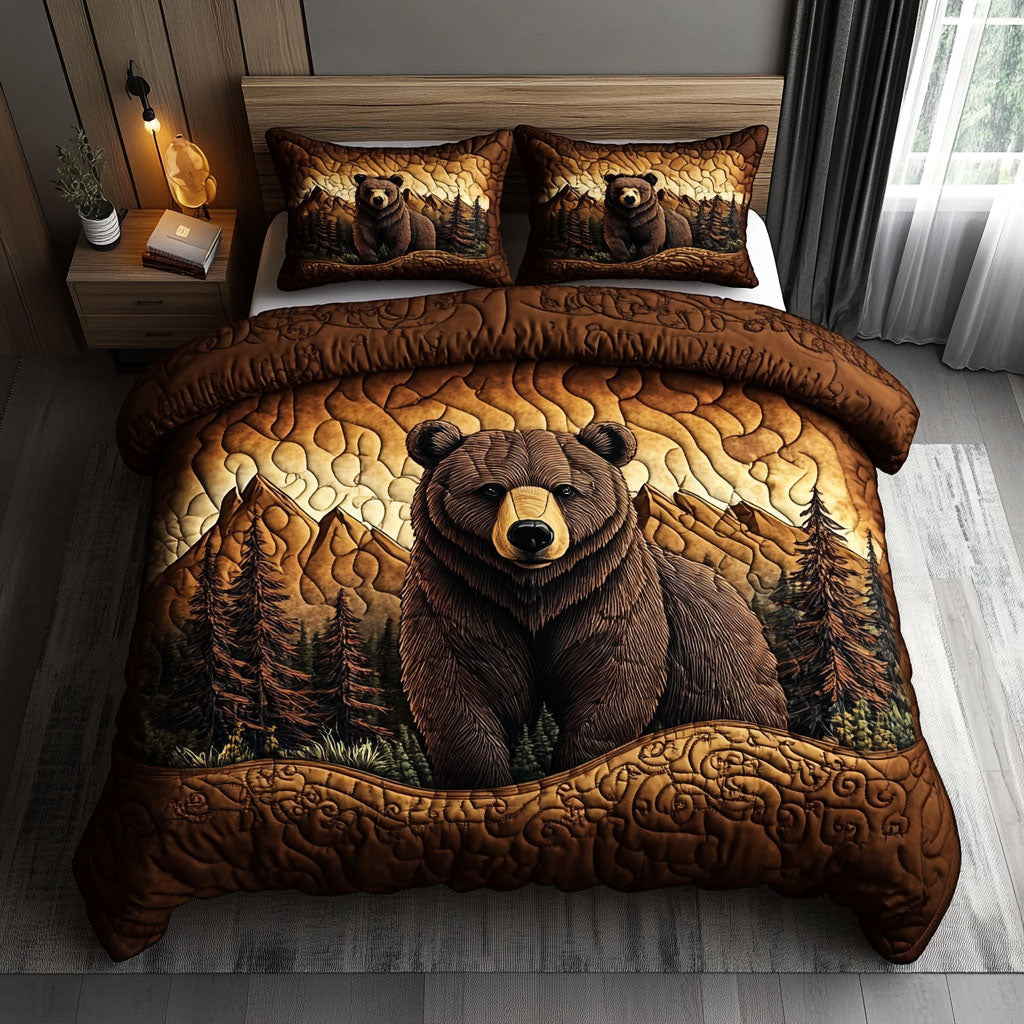Whispering Woods 3-Piece Quilted Bedding Set NCU0DV2472