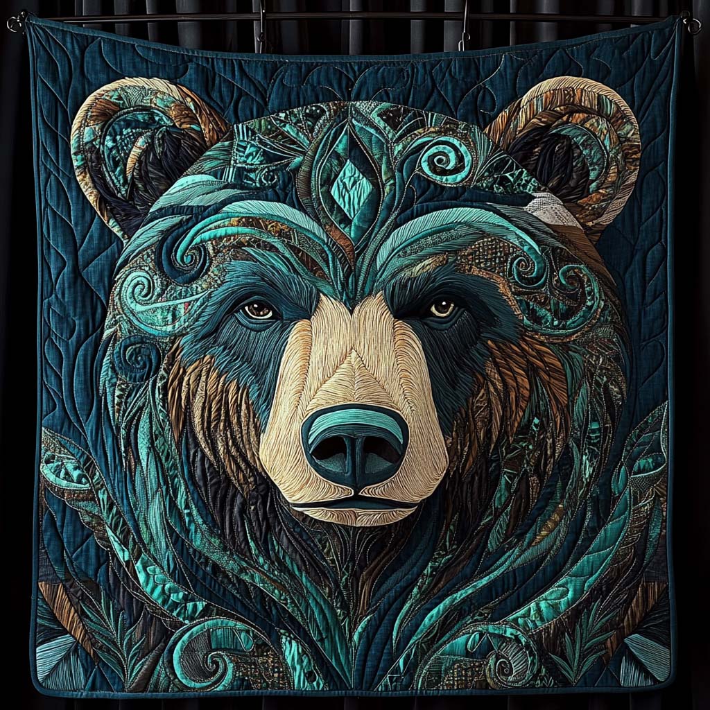 Whispering Woods Bear Quilted Blanket NCU0DK865