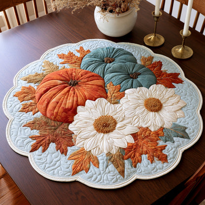 White Daisies Custom Shape Quilted Table Topper NCU0LV200