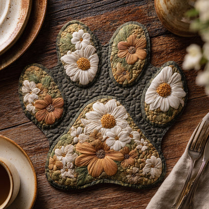 White Daisy Custom Shape Quilted Placemat NCU0LV077