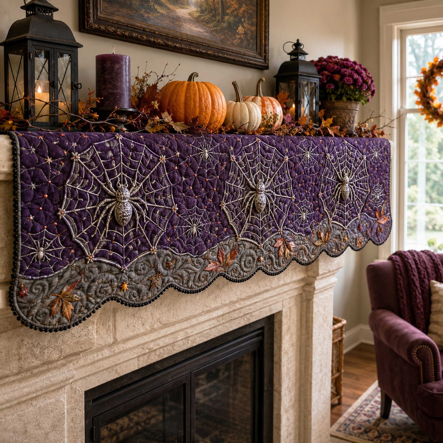 Wicked Night Quilted Mantel Scarf SN0TD224