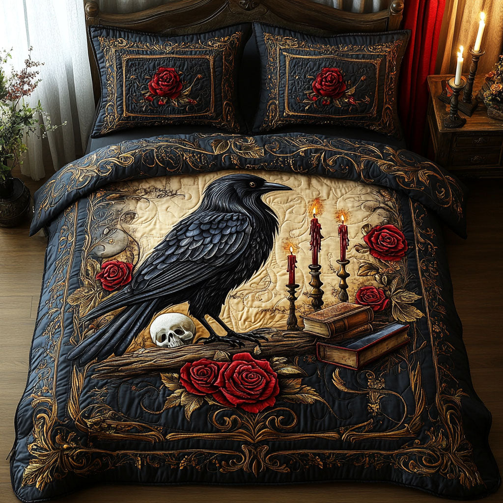 Wicked Raven 3-Piece Quilted Bedding Set NCU0DV2840